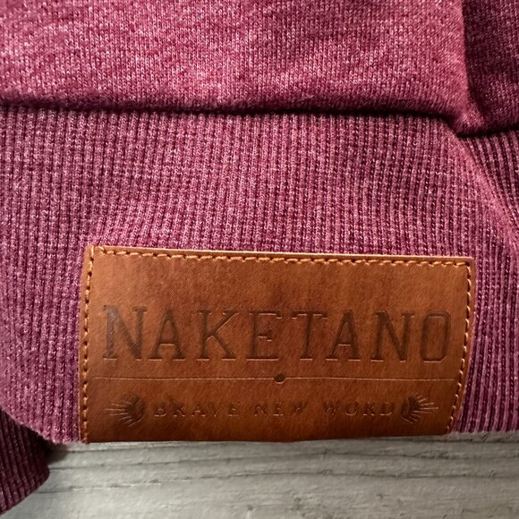 Naketano The Poets Choice Women's Maroon Full Zip Sweatshirt Jacket Size M - Picture 4 of 12